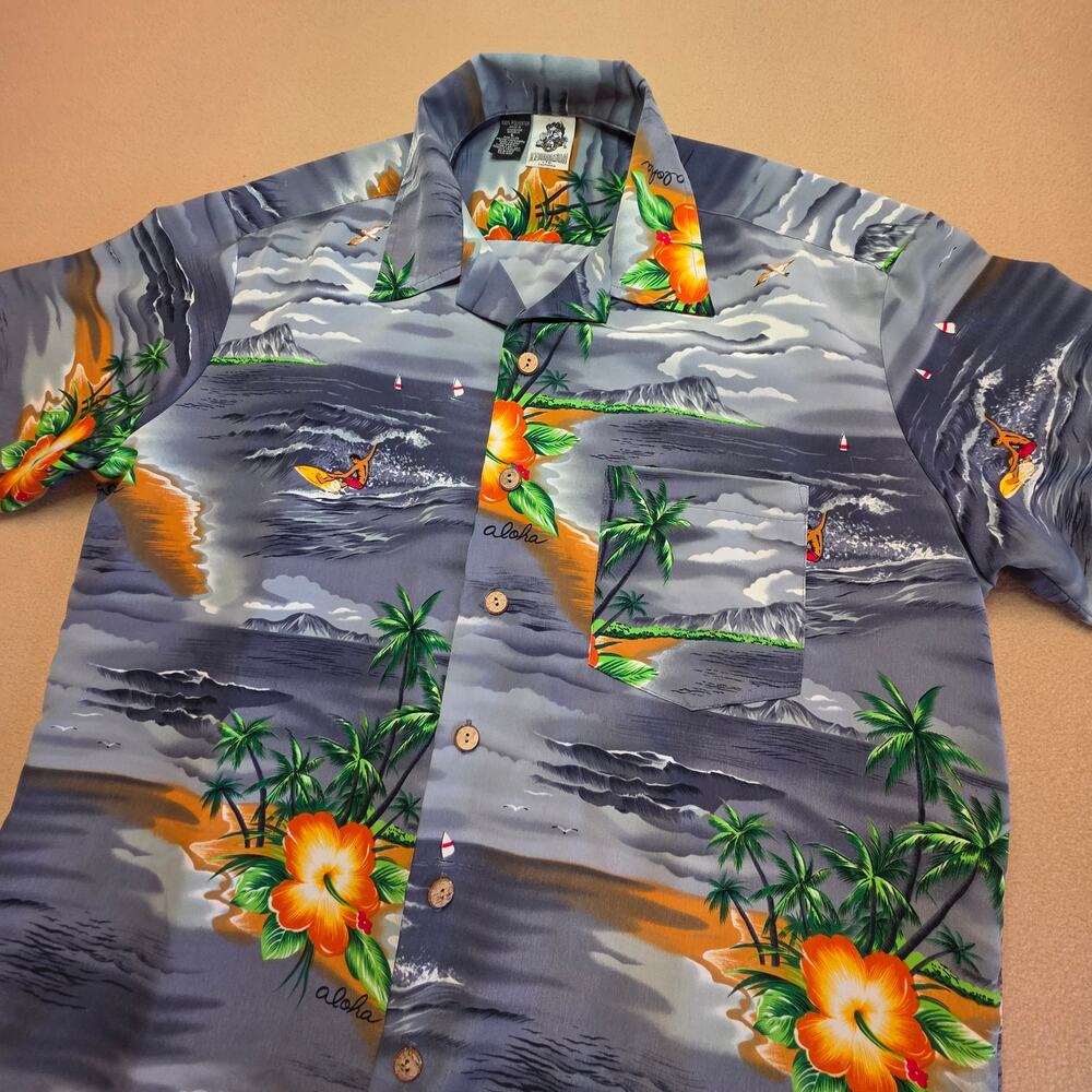 Kennington Ltd Vintage 80s Hawaiian Short-Sleeve Button Shirt Sz Large